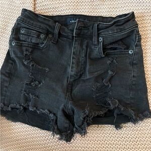 Aeropostale Black Distressed Jean Shorts